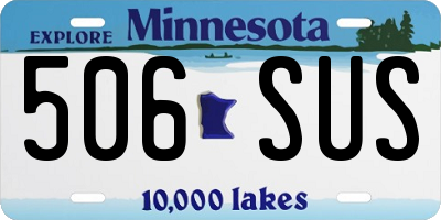 MN license plate 506SUS