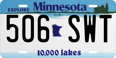 MN license plate 506SWT