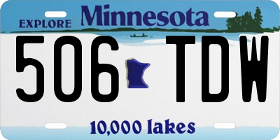 MN license plate 506TDW