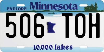 MN license plate 506TOH