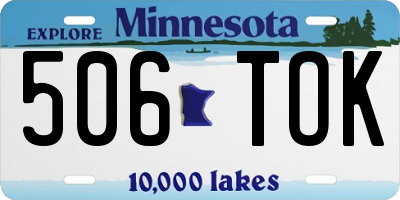 MN license plate 506TOK