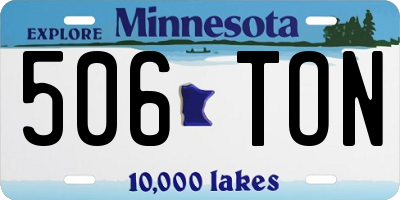 MN license plate 506TON