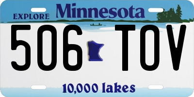 MN license plate 506TOV