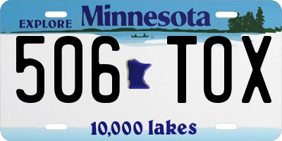 MN license plate 506TOX