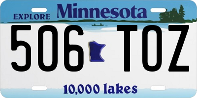 MN license plate 506TOZ