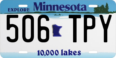 MN license plate 506TPY