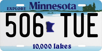MN license plate 506TUE
