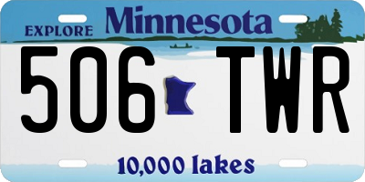 MN license plate 506TWR