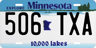 MN license plate 506TXA