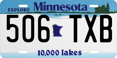 MN license plate 506TXB