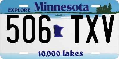 MN license plate 506TXV