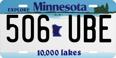 MN license plate 506UBE