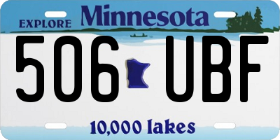 MN license plate 506UBF
