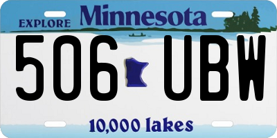 MN license plate 506UBW