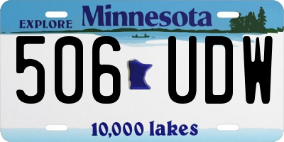 MN license plate 506UDW