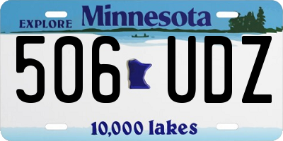 MN license plate 506UDZ