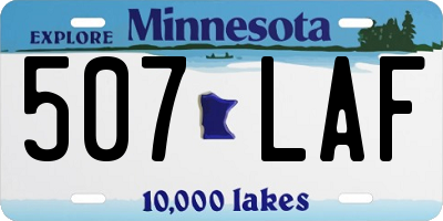 MN license plate 507LAF