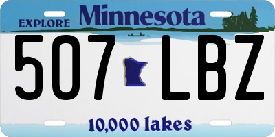 MN license plate 507LBZ