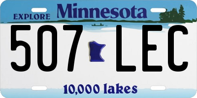 MN license plate 507LEC