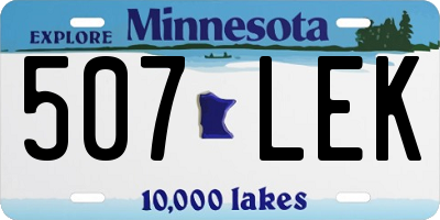 MN license plate 507LEK