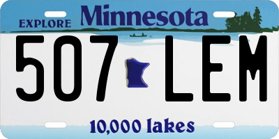 MN license plate 507LEM
