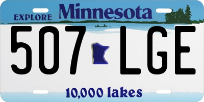 MN license plate 507LGE