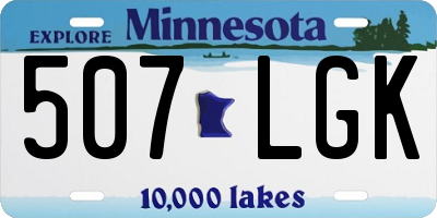 MN license plate 507LGK