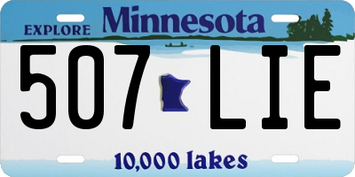 MN license plate 507LIE
