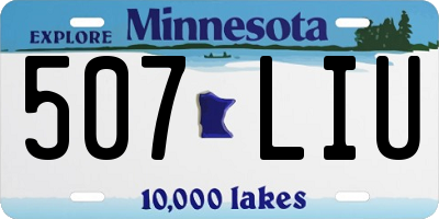 MN license plate 507LIU