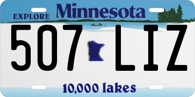 MN license plate 507LIZ
