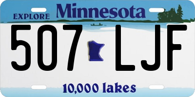 MN license plate 507LJF