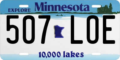 MN license plate 507LOE