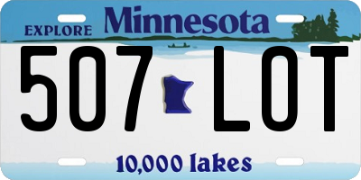 MN license plate 507LOT