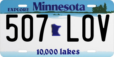 MN license plate 507LOV