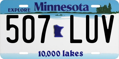 MN license plate 507LUV