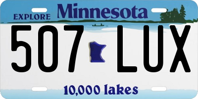 MN license plate 507LUX