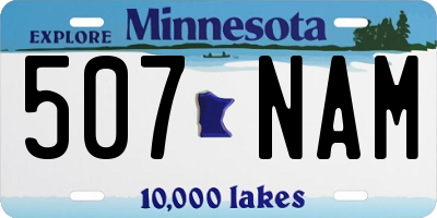 MN license plate 507NAM