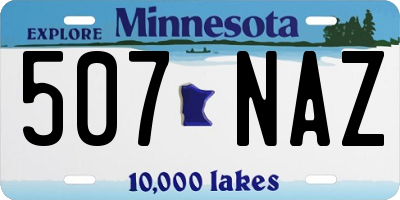 MN license plate 507NAZ