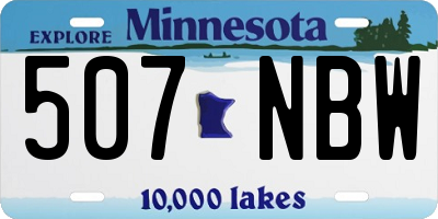 MN license plate 507NBW