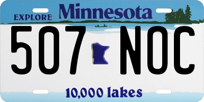 MN license plate 507NOC