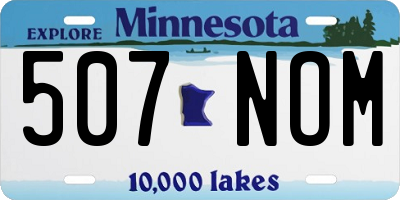 MN license plate 507NOM