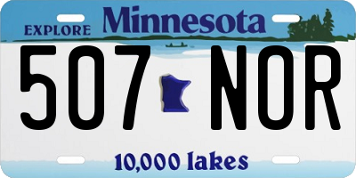 MN license plate 507NOR