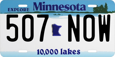 MN license plate 507NOW