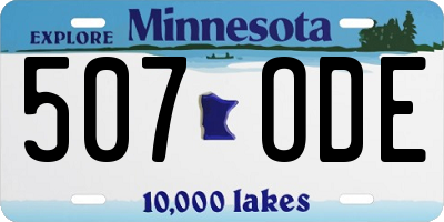 MN license plate 507ODE