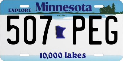 MN license plate 507PEG
