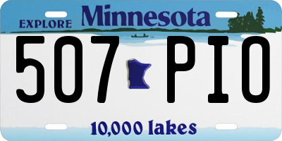 MN license plate 507PIO