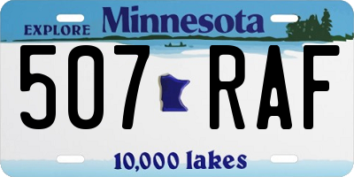MN license plate 507RAF
