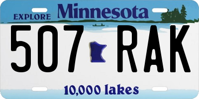 MN license plate 507RAK