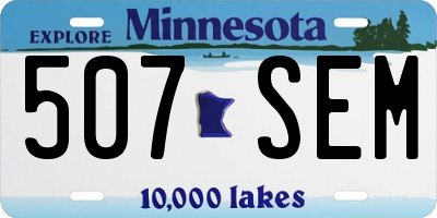 MN license plate 507SEM