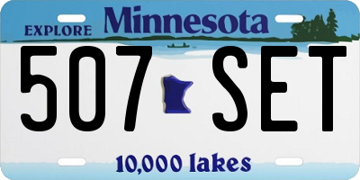 MN license plate 507SET